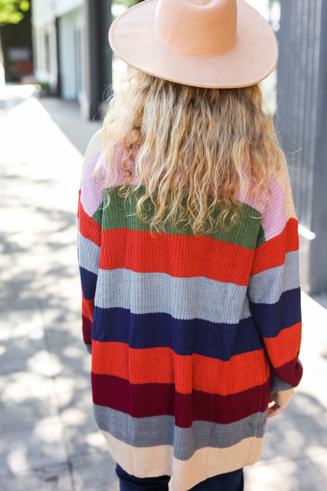 Weekend Ready Multicolor Striped Slouchy Open Cardigan