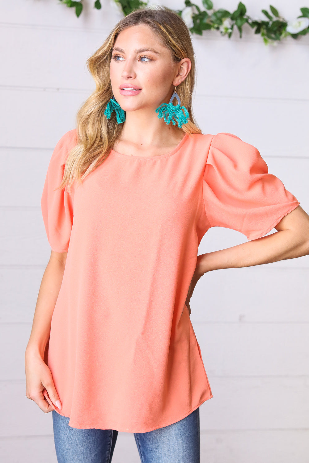 Teal Boho Fringe Tassel Hoop Earrings