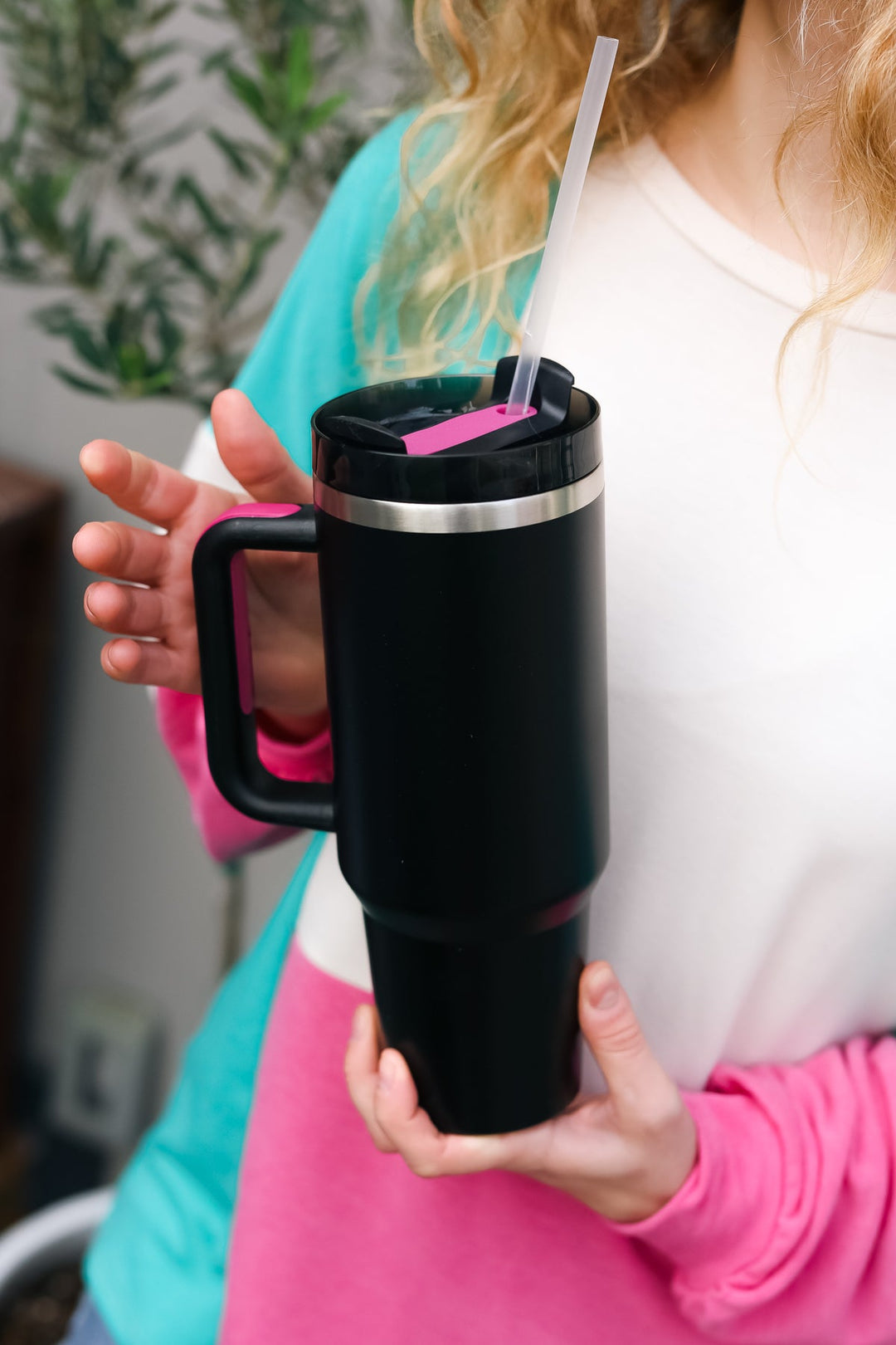 Black Insulated 38oz. Tumbler with Straw