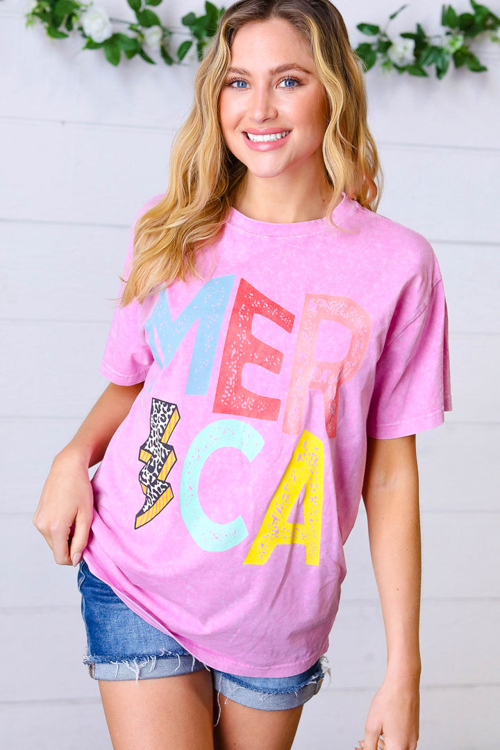 Hot Pink America Graphic Tee