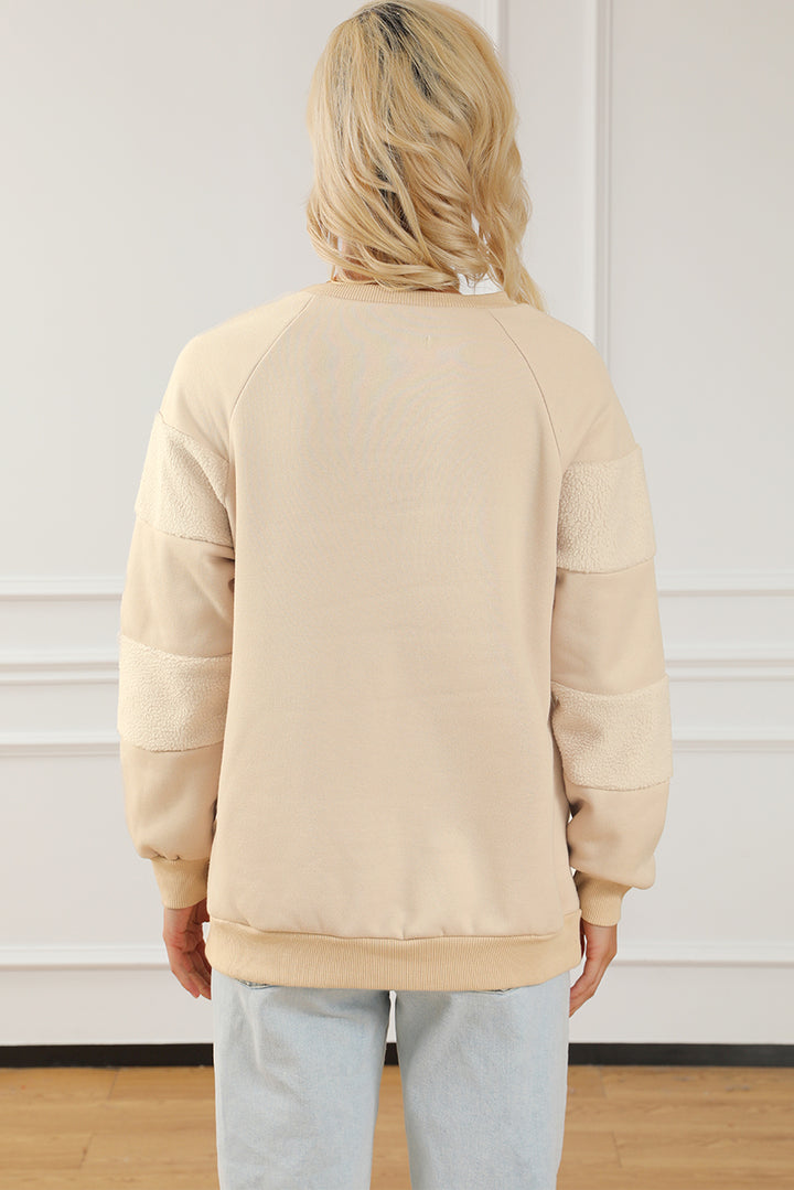 Round Neck Raglan Sleeve Sweatshirt