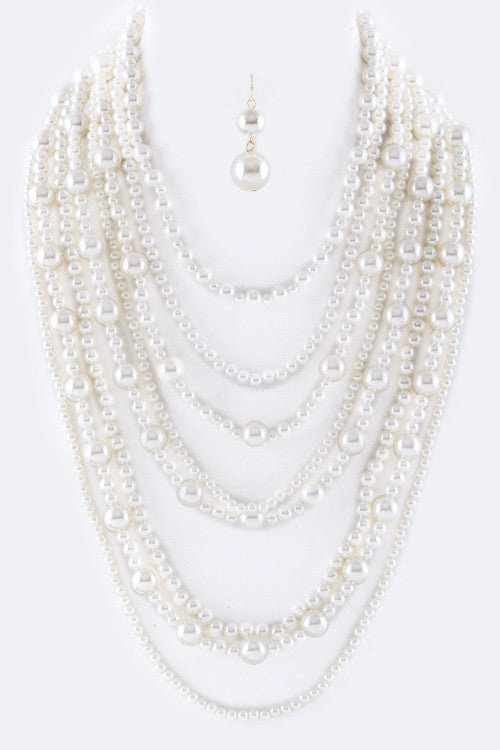 Million Pearls Layer Necklace Set