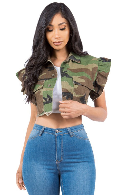 Camo Ruffle Vest