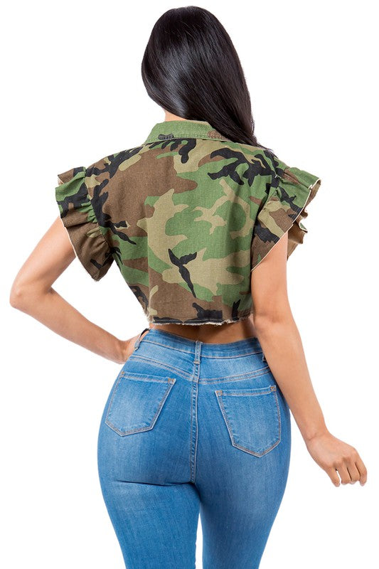 Camo Ruffle Vest