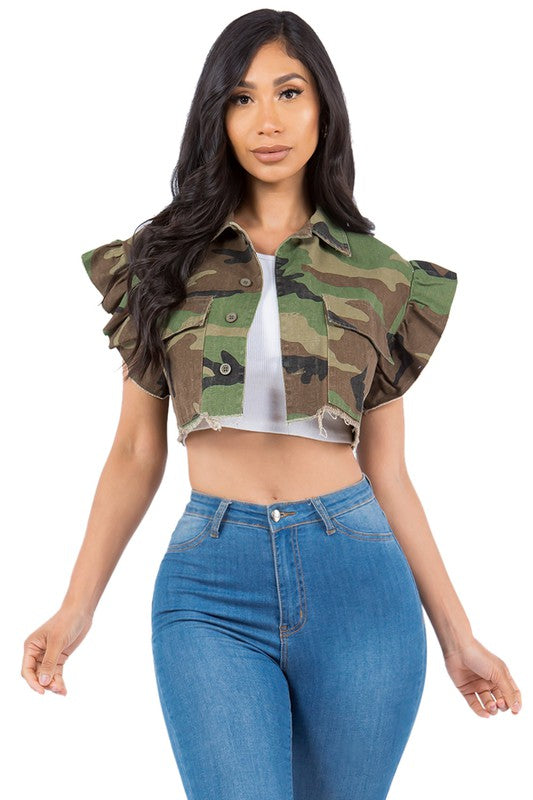 Camo Ruffle Vest