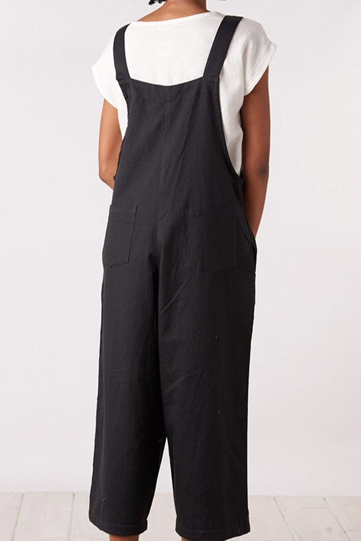 Full Size Square Neck Wide Strap Jumpsuit