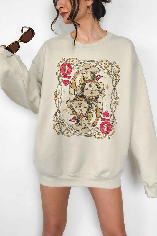 WESTERN QUEEN OF HEARTS OVERSIZED SWEATSHIRT