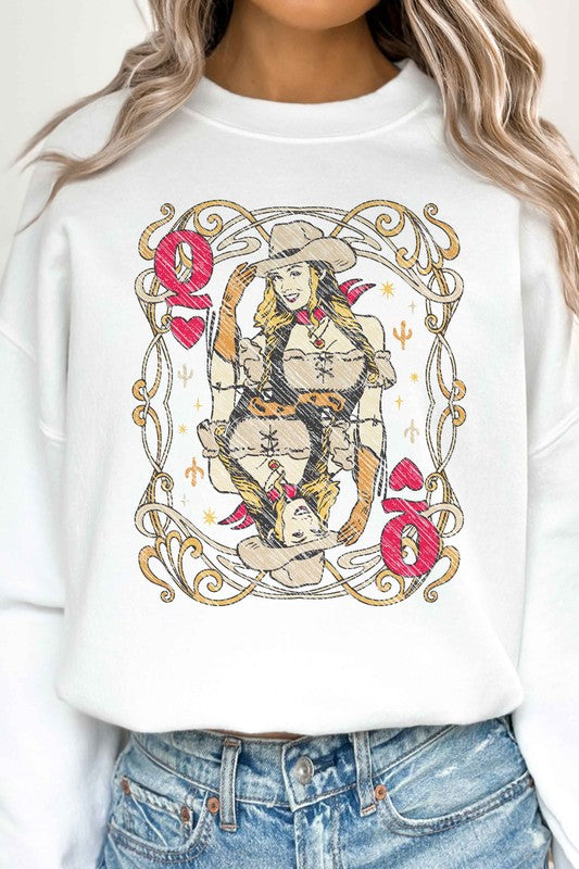 WESTERN QUEEN OF HEARTS OVERSIZED SWEATSHIRT