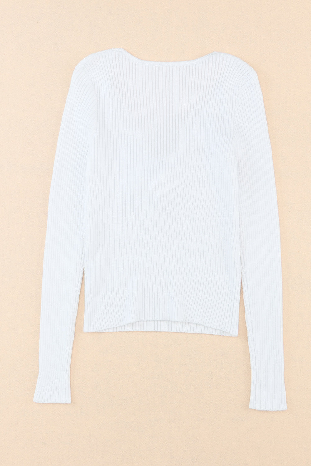 Crisscross V Neck Long Sleeve Knit Top