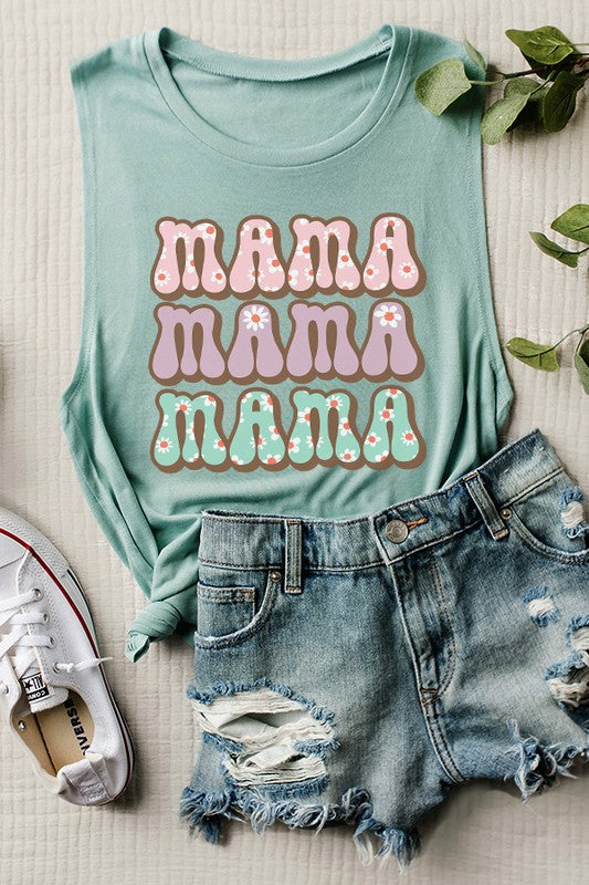 Mother's Day Mama Flower Letters Tank Top