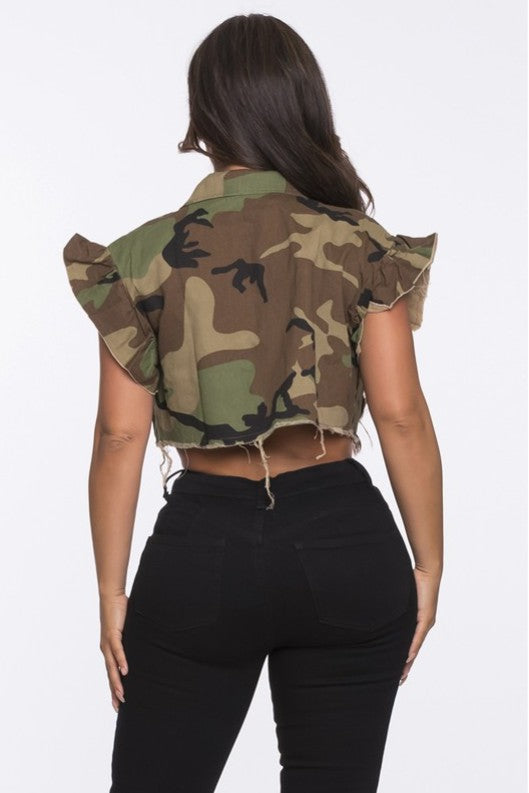 Camo Ruffle Vest