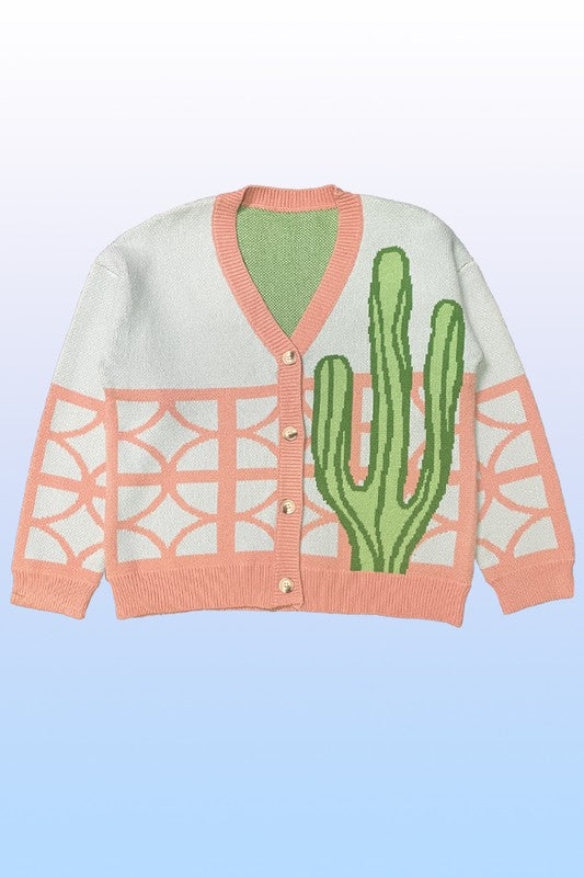 Cactus resort knit cardigan