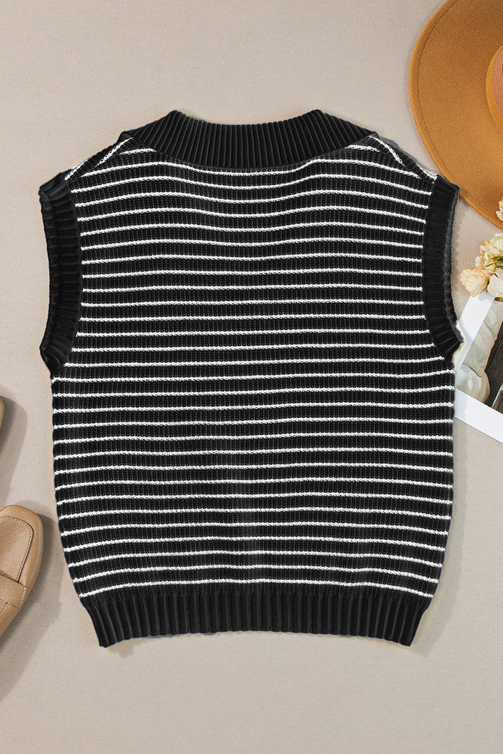 Striped Collared Neck Tank