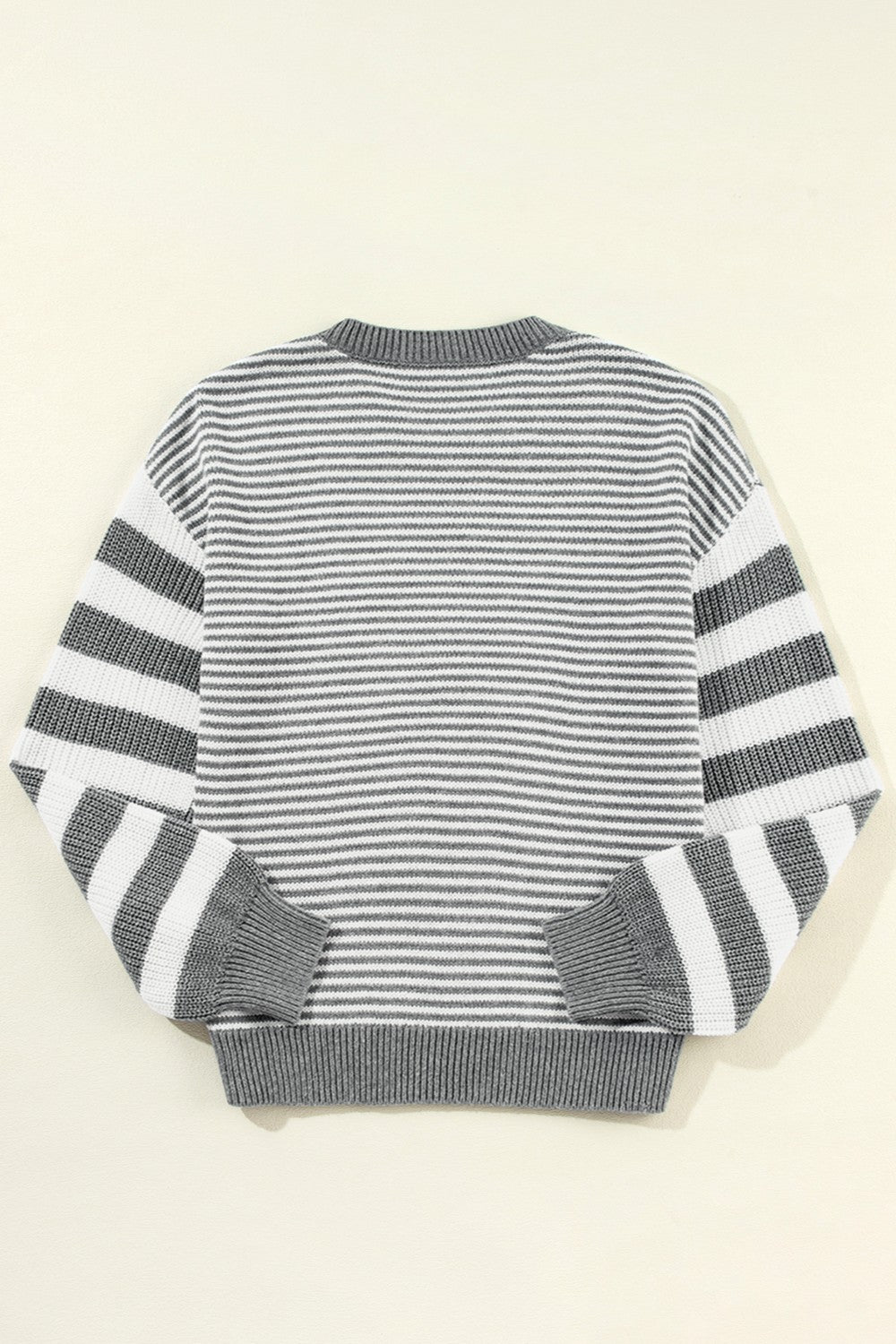 Striped Round Neck Long Sleeve Sweater