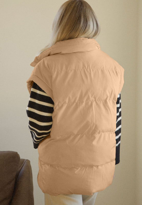 Zip Up Vest Coat with Pockets