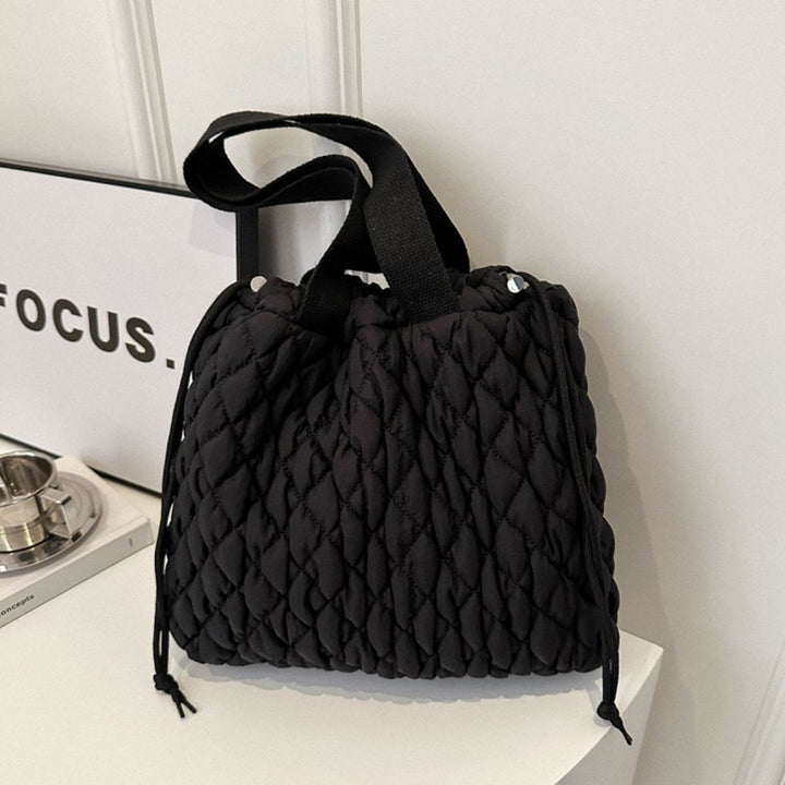 Drawstring Bubble Texture Tote Bag