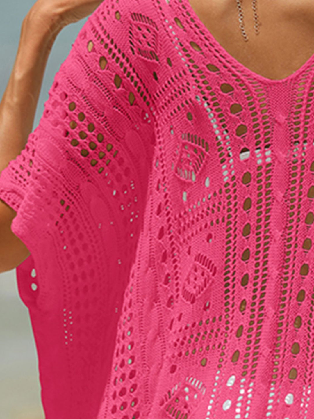 Openwork Half Sleeve Cover-Up