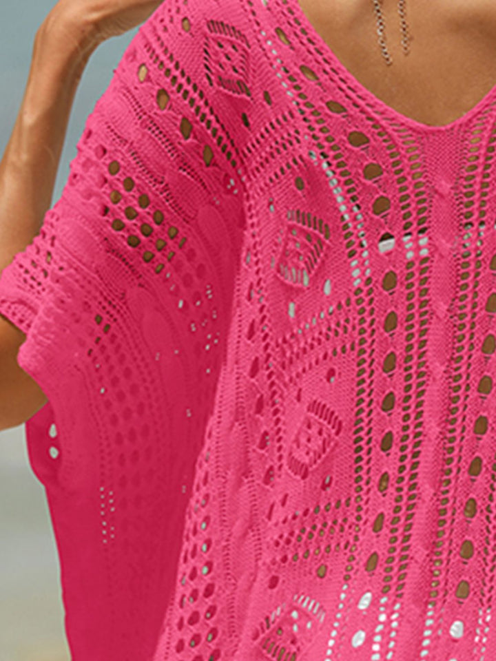 Openwork Half Sleeve Cover-Up