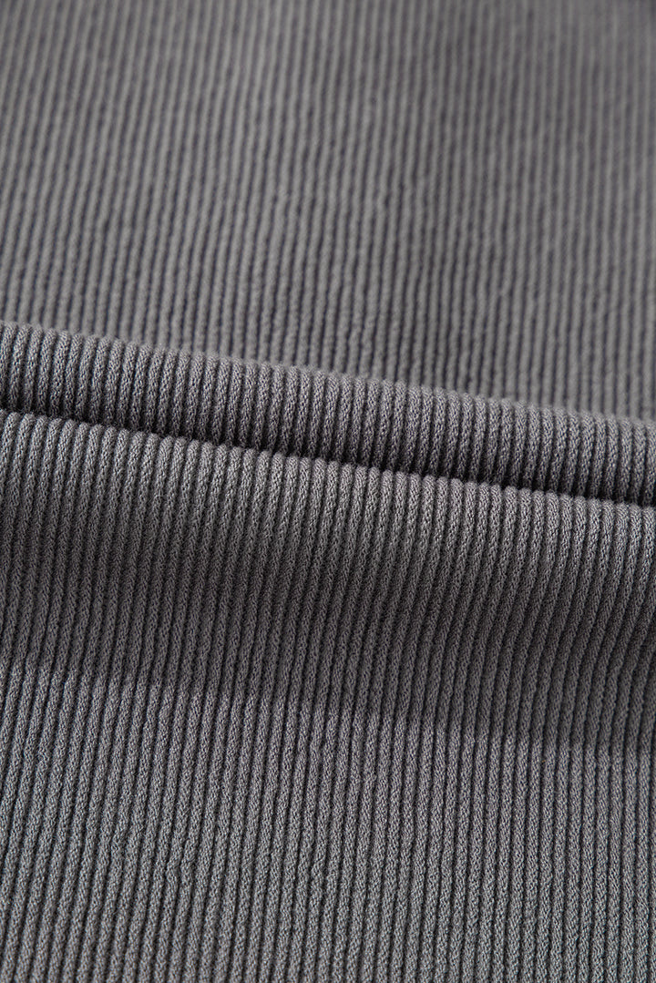 Textured Contrast Stitching Raglan Sleeve Top