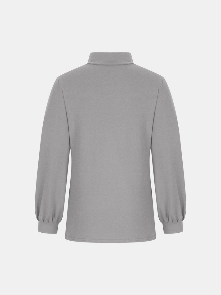Full Size Mock Neck Long Sleeve T-Shirt