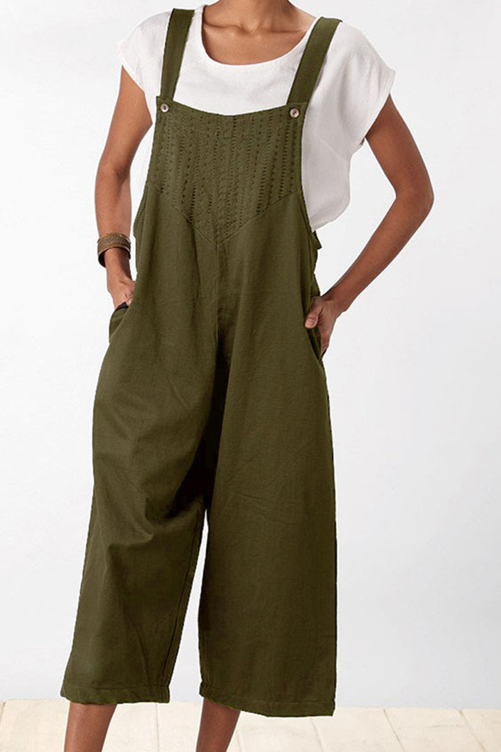 Full Size Square Neck Wide Strap Jumpsuit