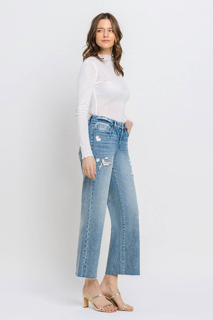 Vervet by Flying Monkey Mid Rise Crop Wide Leg Jeans