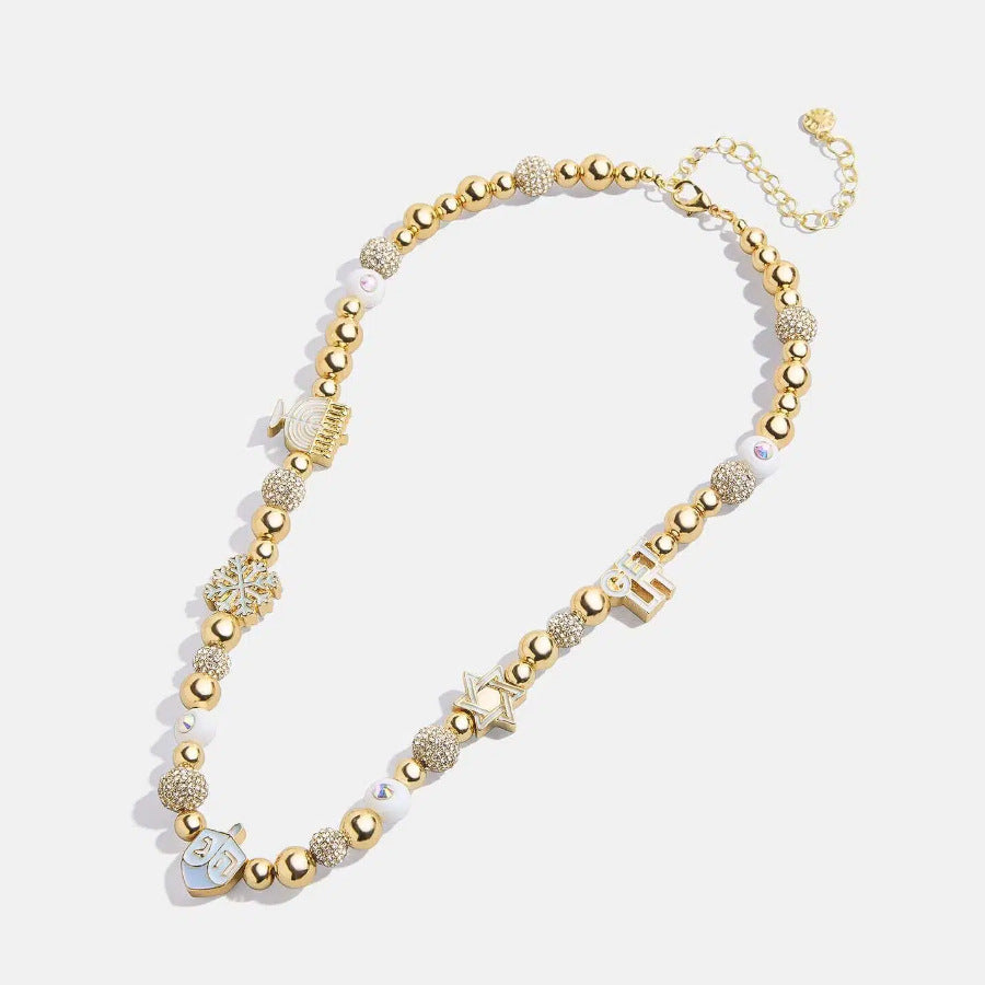 Rhinestone 14K Gold-Plated Beaded Necklace