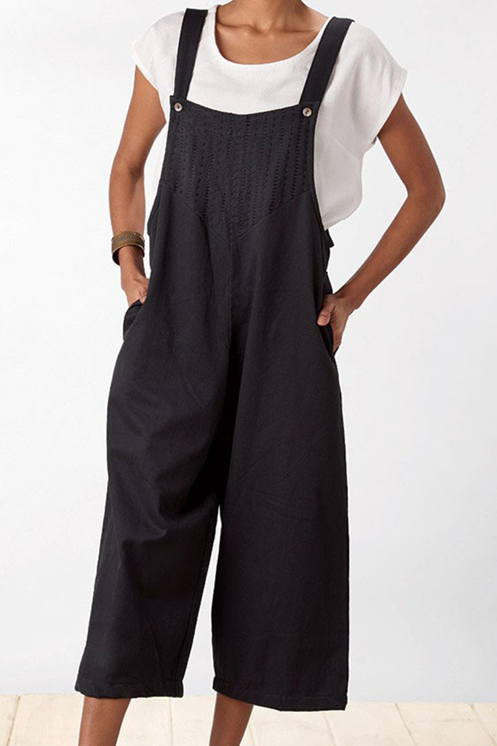 Full Size Square Neck Wide Strap Jumpsuit