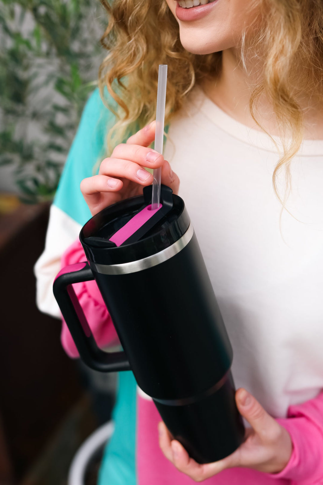 Black Insulated 38oz. Tumbler with Straw