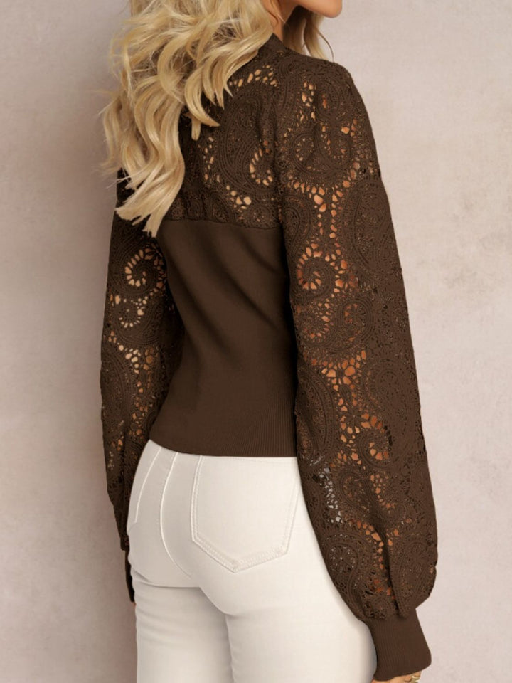 Lace Round Neck Long Sleeve