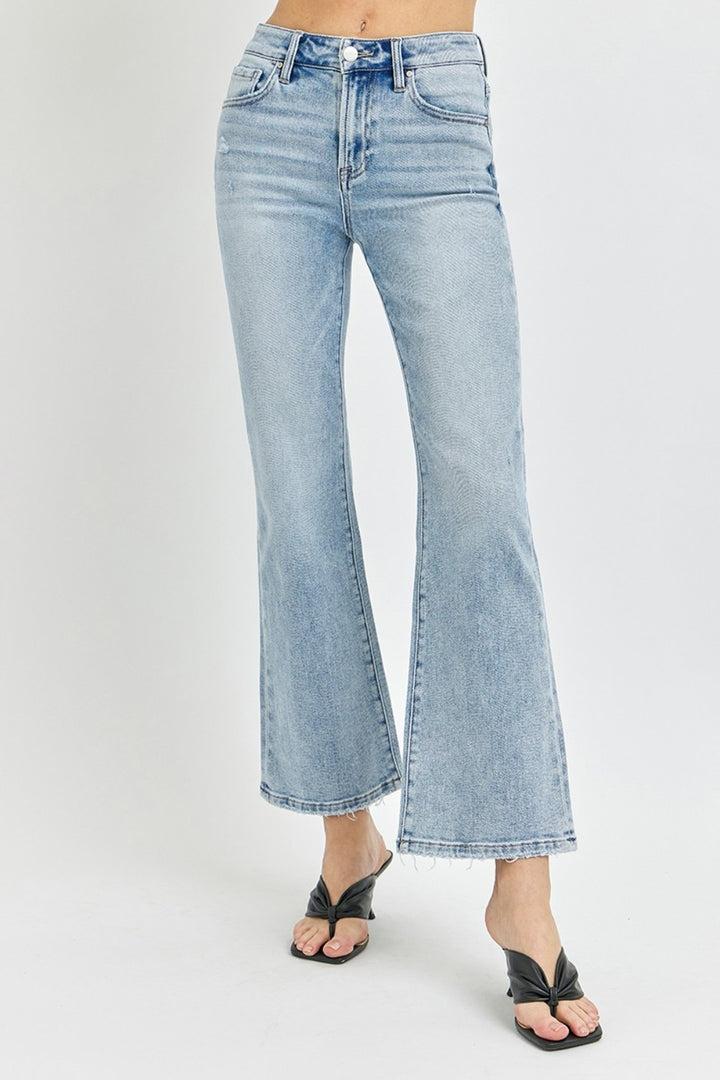 RISEN Full Size High Rise Ankle Flare Jeans