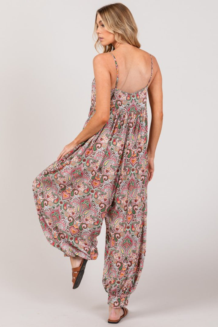 SAGE + FIG Multi Paisley Print Sleeveless Jumpsuit