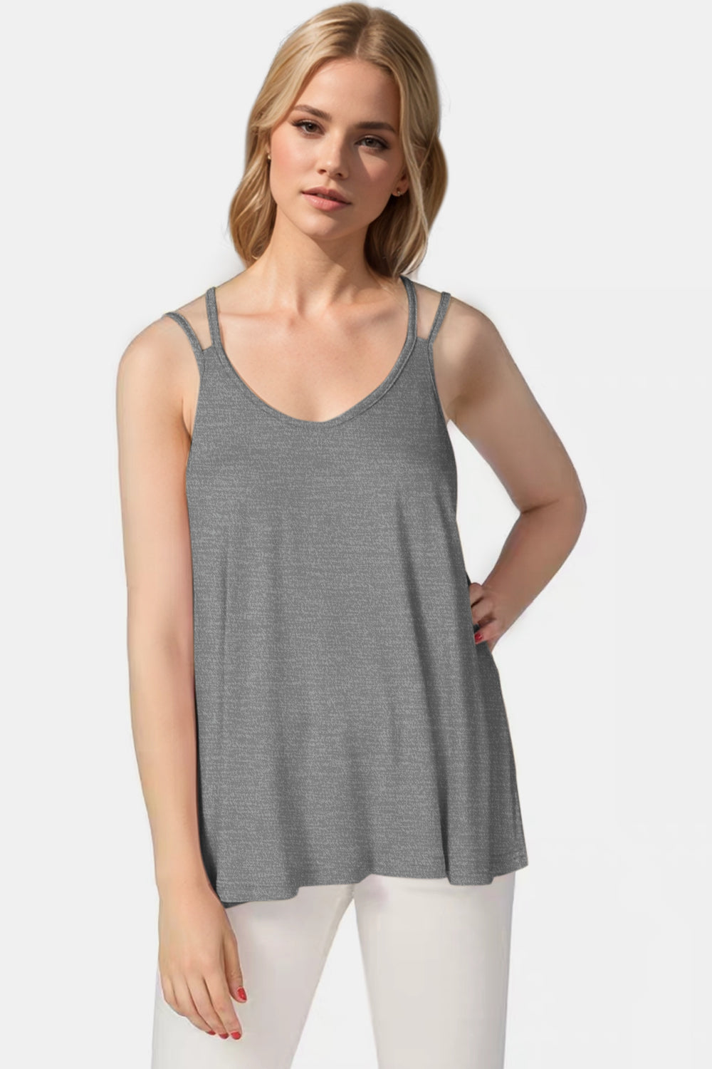 Basic Bae Bamboo Scoop Neck Double Spaghetti Straps Cami