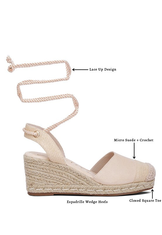 Aiden Lace-Up Crochet Espadrilles