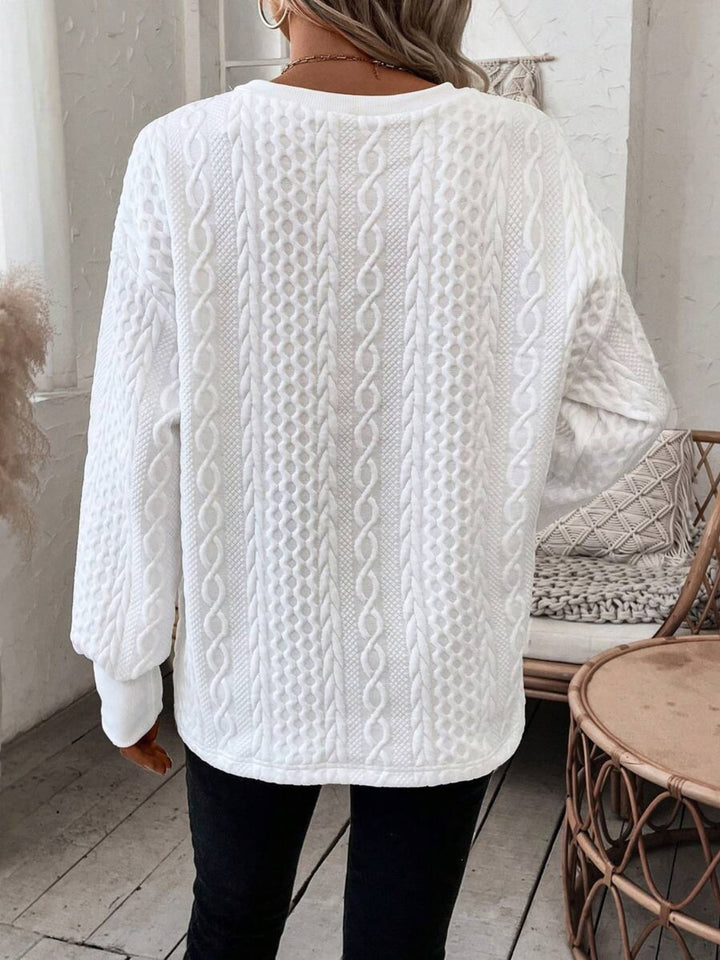 V-Neck Long Sleeve Sweatshirt