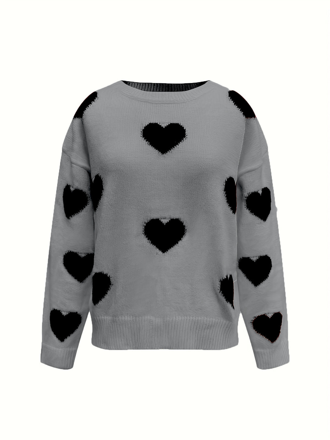 Valentine’s Day Heart Round Neck Long Sleeve Sweater