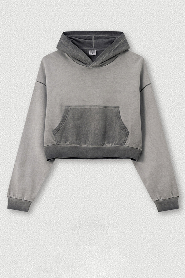 Basic Bae Kangaroo Pocket Long Sleeve Cropped Hoodie