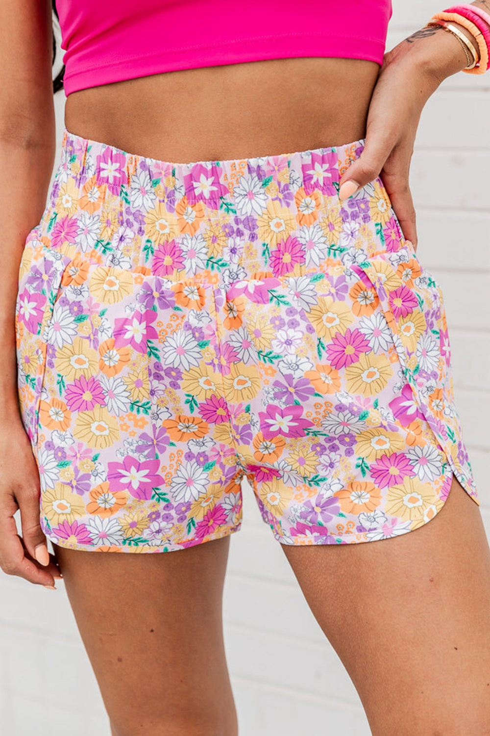 Printed High Waist Shorts