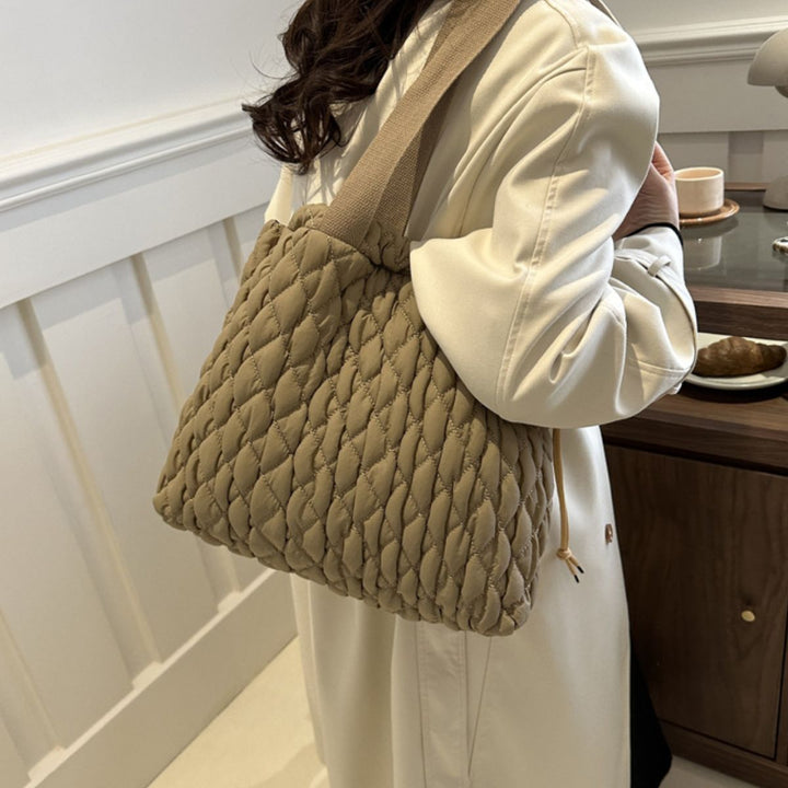 Drawstring Bubble Texture Tote Bag