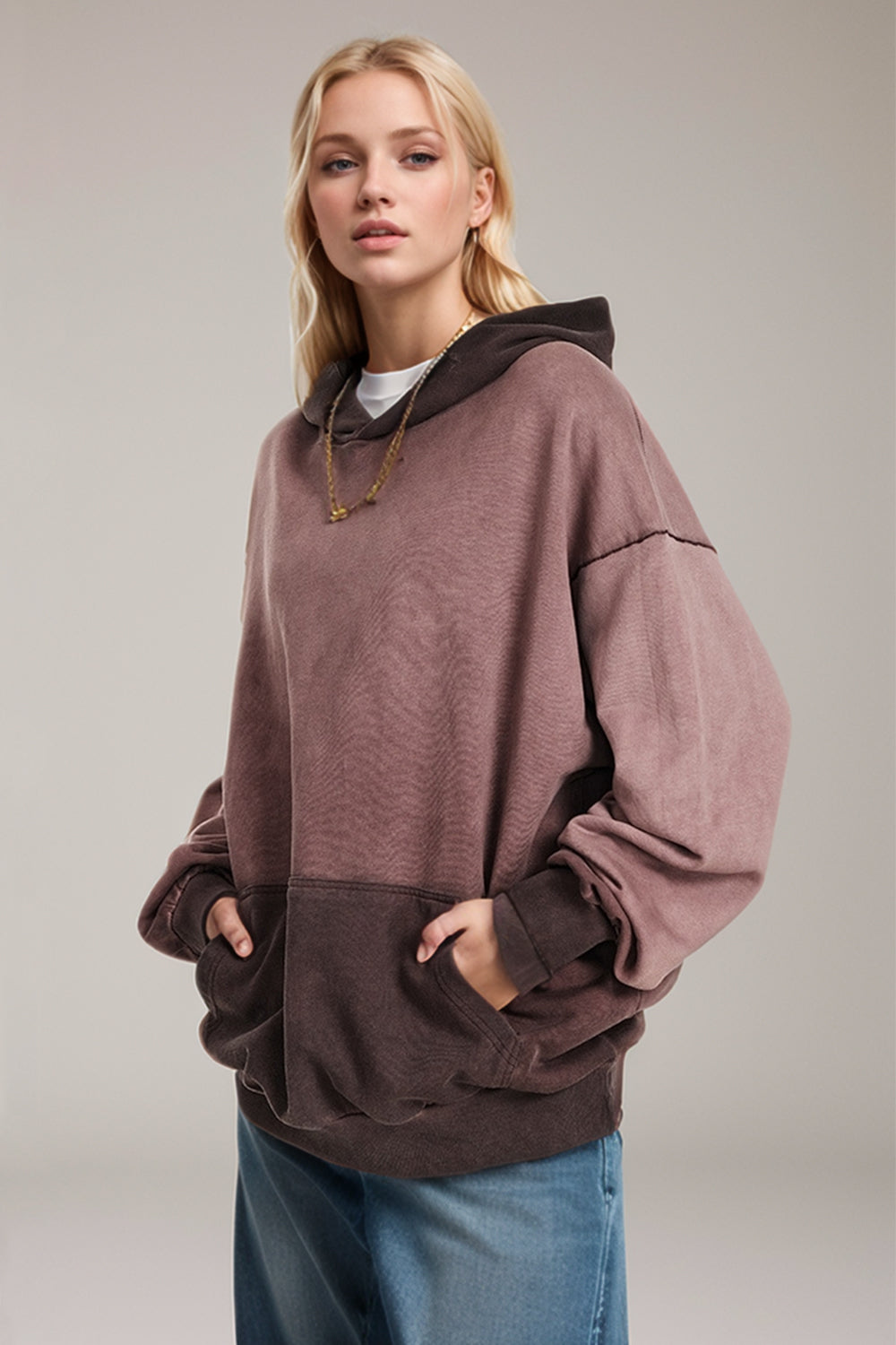 Basic Bae Drop Shoulder Long Sleeve Hoodie with Kangaroo Pocket