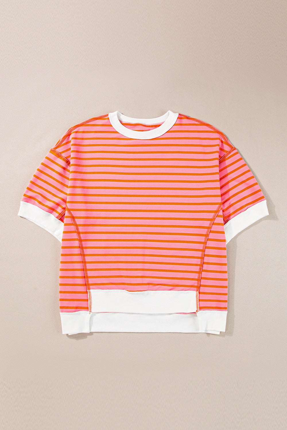 Striped Round Neck Half Sleeve T-Shirt