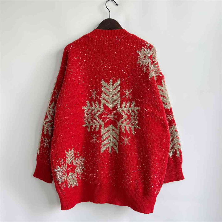 Snowflake Pattern Long Sleeve Sweater