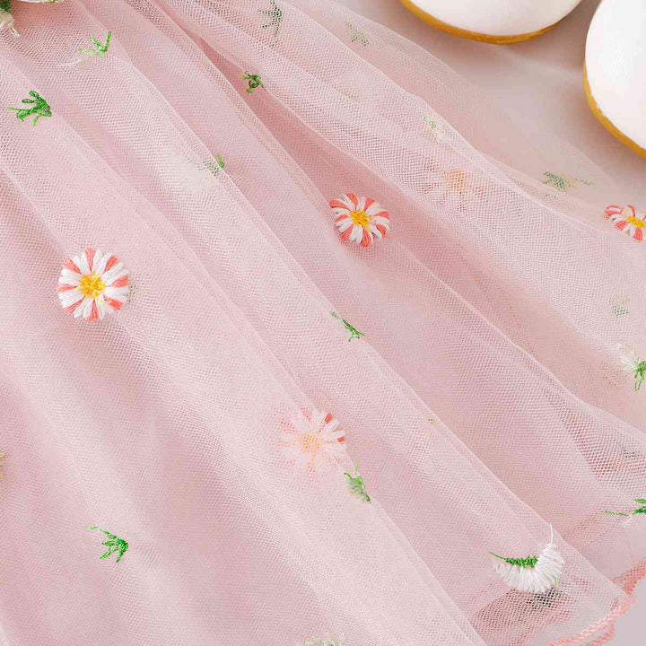 Embroidered Spaghetti Strap V-Neck Dress