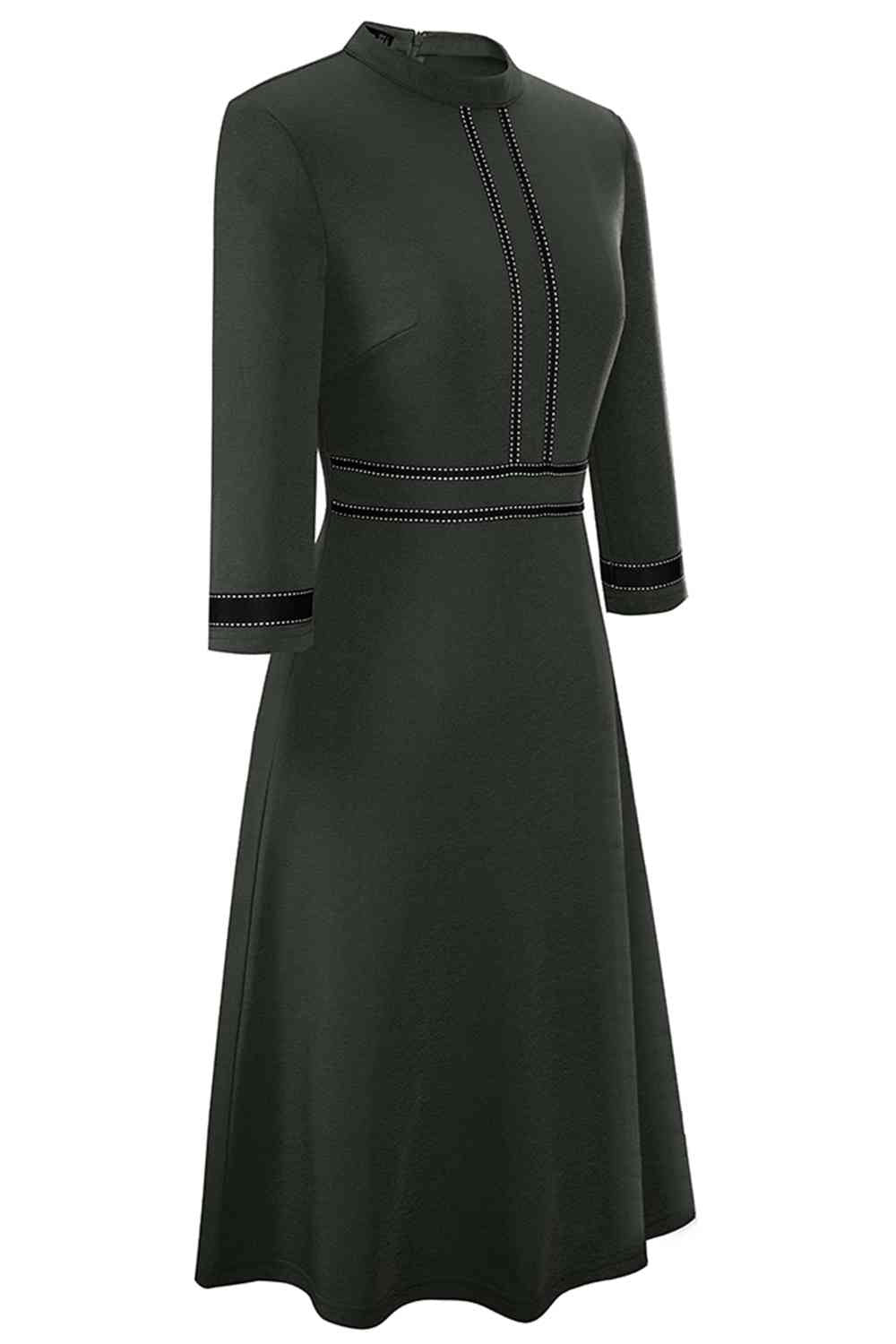 Round Neck Three-Quater Sleeve Dress