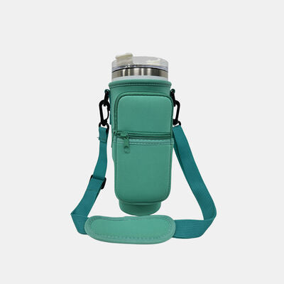 Insulated Tumbler Cup Sleeve With Adjustable Shoulder Strap