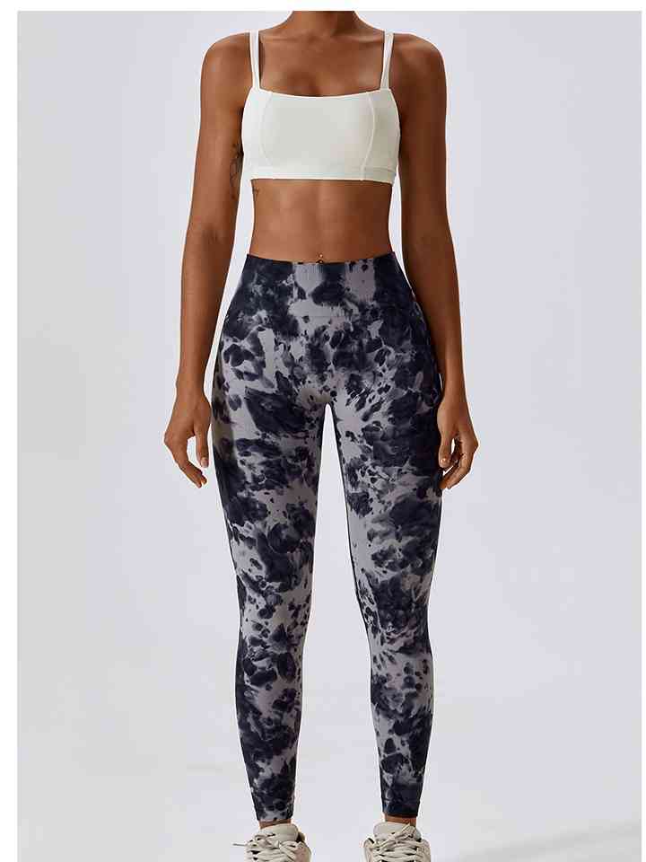 Tie Dye Wide Waistband Active Leggings