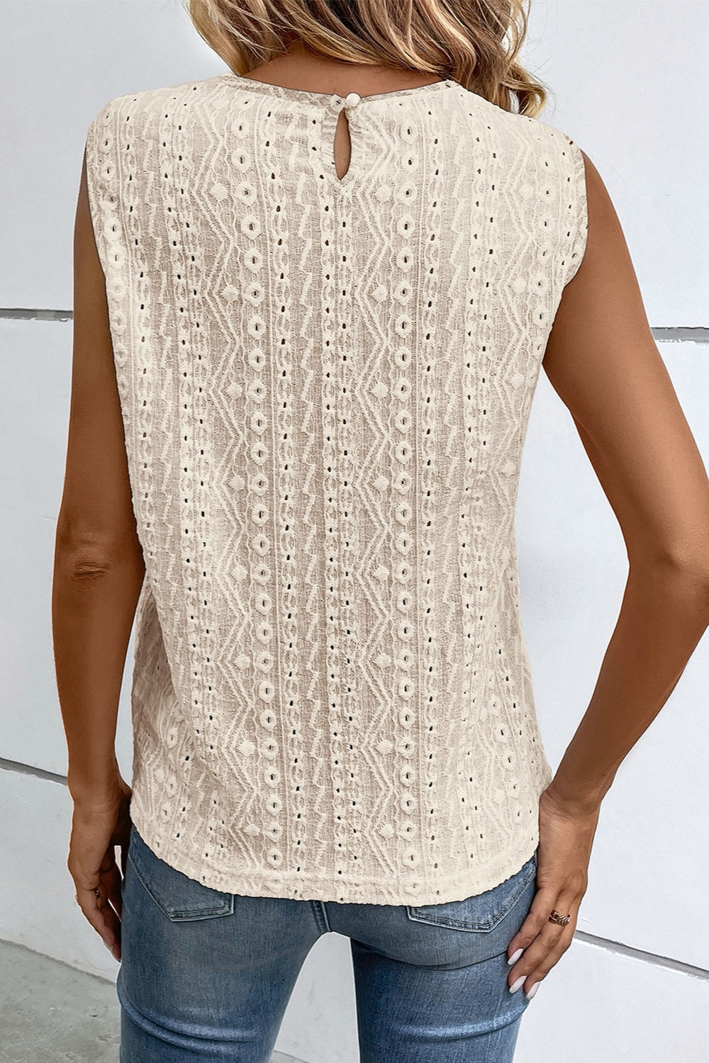 Lace Detail Eyelet Tank