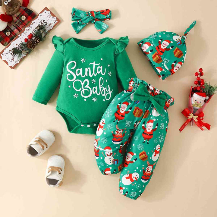 SANTA BABY Graphic Bodysuit and Pants Set