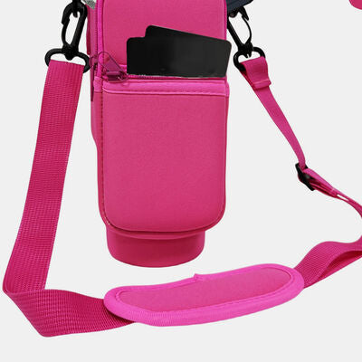 Insulated Tumbler Cup Sleeve With Adjustable Shoulder Strap