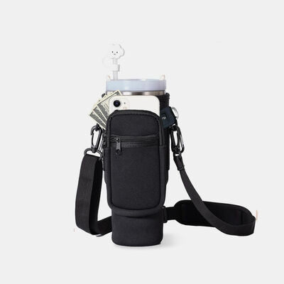 Insulated Tumbler Cup Sleeve With Adjustable Shoulder Strap